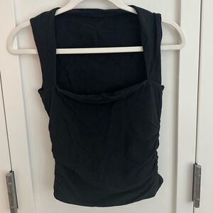 Abercrombie- Sleeveless Square neck top - Black